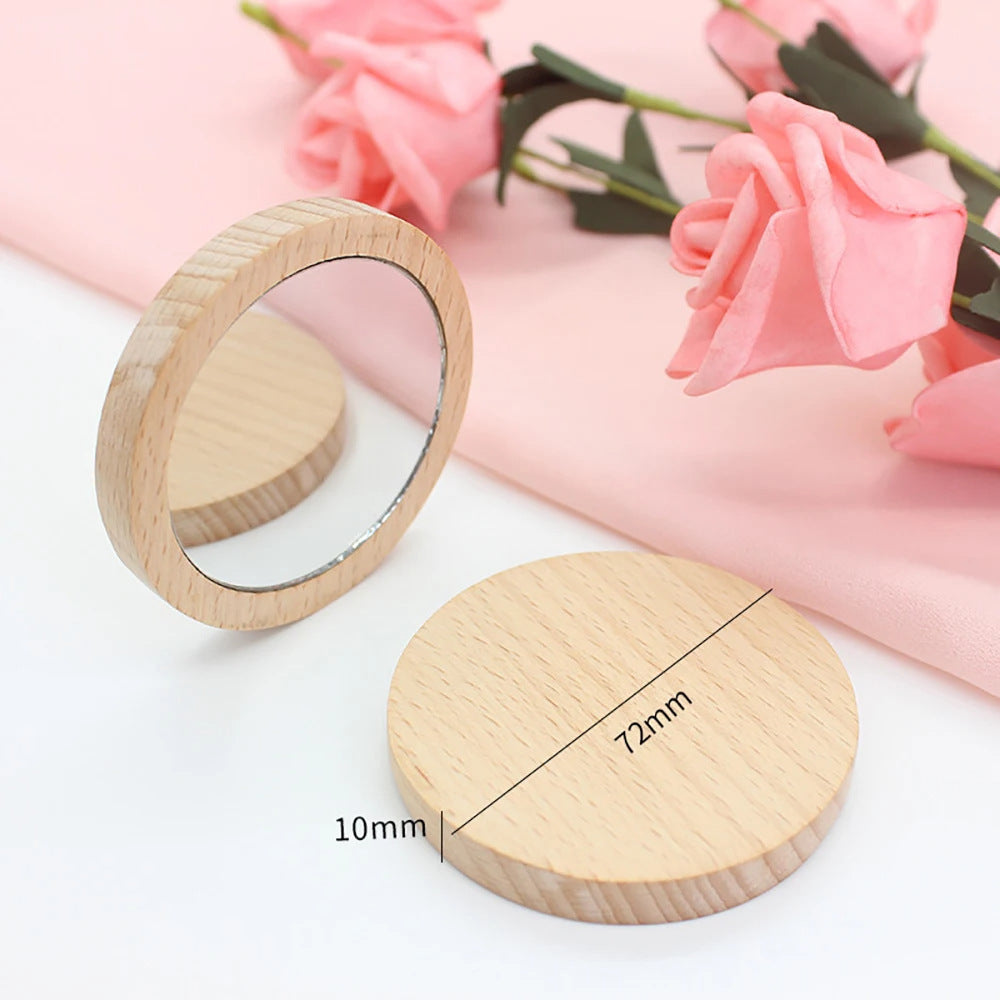 Wooden Makeup Mirror Can Customize The Pattern