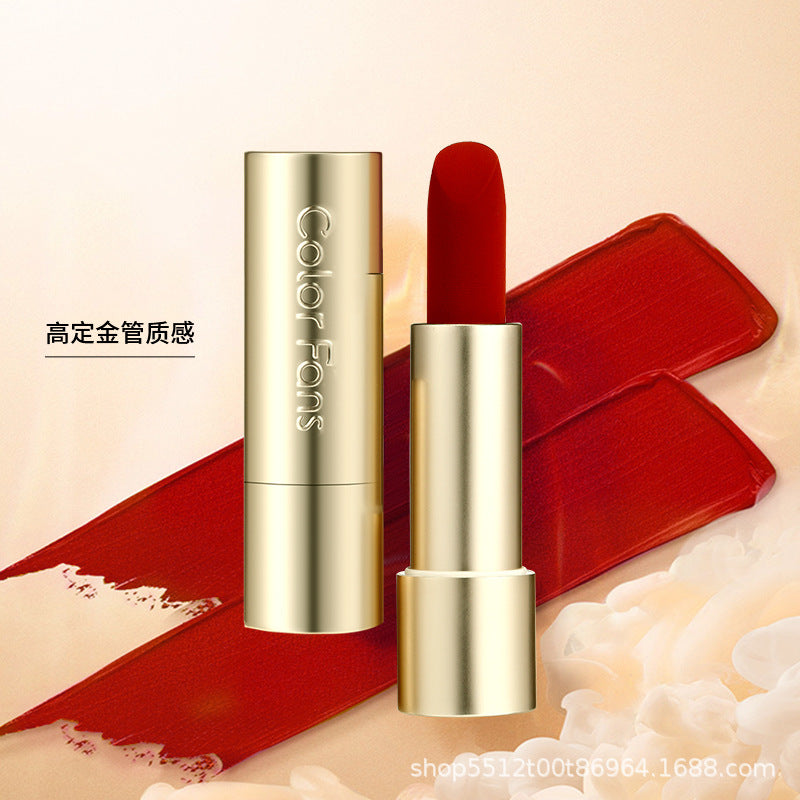 Lipstick Wholesale Fan Toner Silk Gold Tube Texture Matte Mist Lipstick Moisturizing Lipstick Affordable Niche Student Party