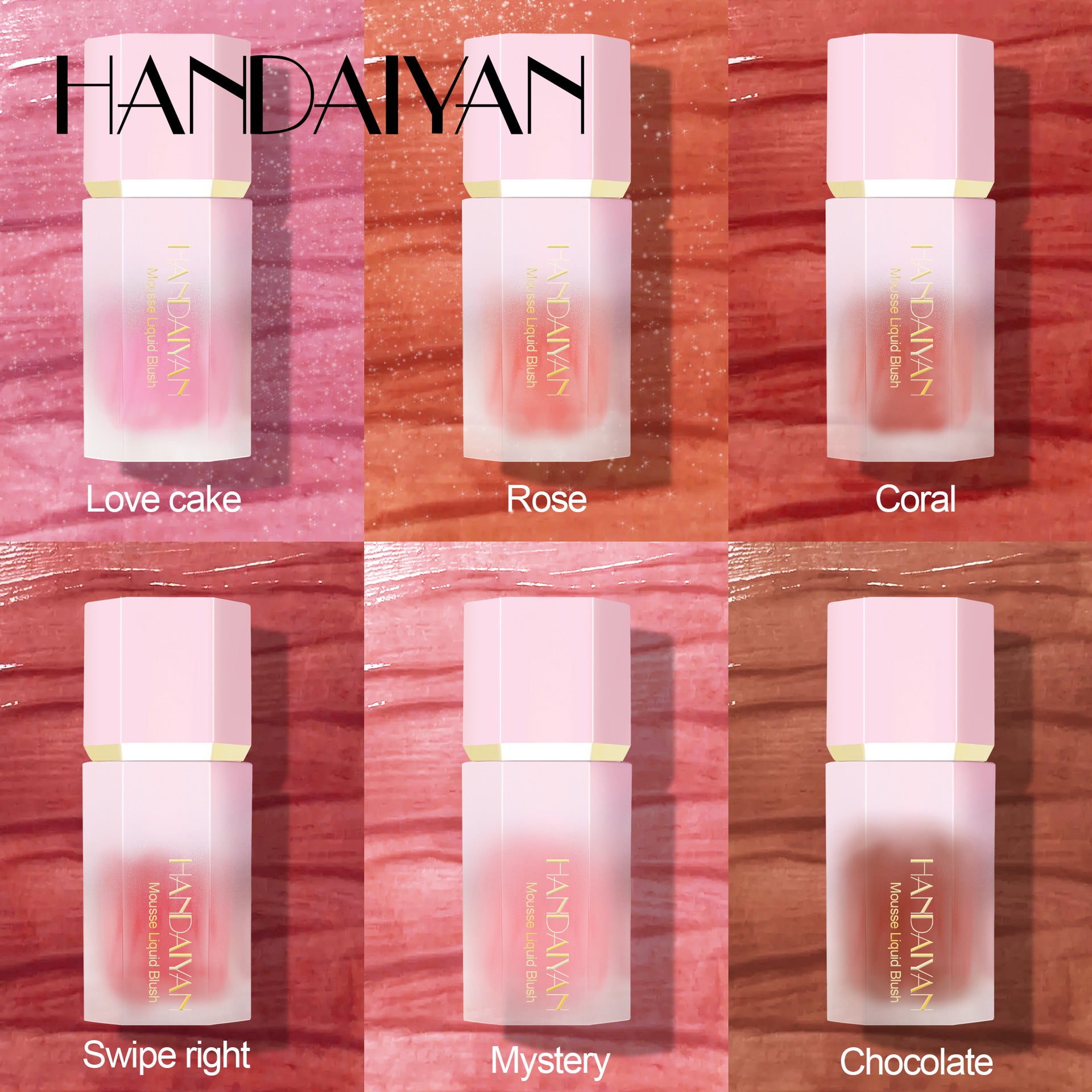 Handaiyan Liquid Blush Rosy Swelling Color Eye Shadow Repair Sun Red Female Face Rouge Water Cross-border Makeup